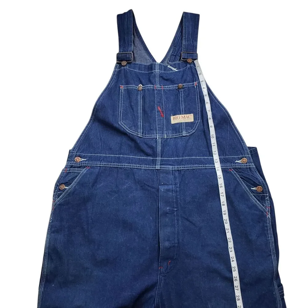 Vintage Big Mac Workwear Denim Bib Overalls Mens 45 Coveralls Jeans - Picture 13 of 13